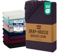 Utopia Bedding Drap Housse - Pourpre, 180 x 200 cm - Coupes de 30 cm pour Matelas épais - Polyester Microfibre brossée
