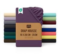 Utopia Bedding Drap Housse - Pourpre, 90 x 200 cm - Certifié Oeko-Tex - Bonnets 35 cm pour Matelas Épais - Polyester Microfibre Brossée