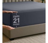 Utopia Bedding Drap-Housse Queen Size en Microfibre Douce, Poches très Profondes, 53,3 cm, résistant au rétrécissement et à la décoloration, Facile d'entretien, 1 Seul Drap-Housse (Gris)