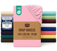 Utopia Bedding Drap Housse - Rose, 140 x 200 cm - Certifié Oeko-Tex - Bonnets 35 cm pour Matelas Épais - Polyester Microfibre Brossée