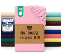 Utopia Bedding Drap Housse - Rose, 180 x 200 cm - Certifié Oeko-Tex - Bonnets 35 cm pour Matelas Épais - Polyester Microfibre Brossée