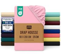 Utopia Bedding Drap Housse - Rose, 90 x 200 cm - Certifié Oeko-Tex - Bonnets 35 cm pour Matelas Épais - Polyester Microfibre Brossée