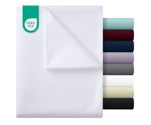 Utopia Bedding - Drap Plat 2 Personnes - 225x255 cm - Microfibre brossée Douce - Blanc