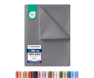 Utopia Bedding - Drap Plat - 270x290cm - Gris | Certifié Oeko-TEX - Polyester brossé Doux - Microfibre - Sans élastique