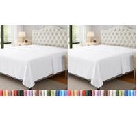 Utopia Bedding Drap Plat (Grand lit, Blanc) en Microfibre veloutée brossée, Respirant, Extra Doux et Confortable, résistant aux Plis, à la décoloration, aux Taches et à l'abrasion, qualité hôtelière