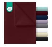 Utopia Bedding - Drap Plat pour 2 Personnes - Dimensions du Drap du Dessus - 266 x 259 cm - Coloris Bordeaux - Drap Plat en Microfibre Polyester brossé Doux - pour lit 150 x 200 cm