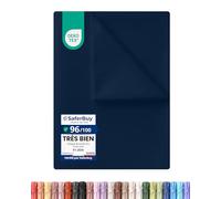 Utopia Bedding - Drap Plat sans élastique - 225 x 255 cm - Certifié Oeko-TEX - Polyester brossé Doux - Microfibre - Drap Plat - Marine