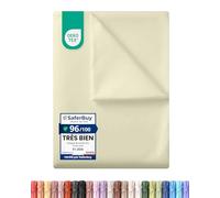 Utopia Bedding - Drap Plat sans élastique - 266 x 259 cm - Certifié Oeko-TEX - Polyester brossé Doux - Microfibre - Drap Plat - Beige