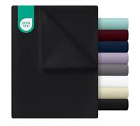 Utopia Bedding Drap Plat - Tissu en Microfibre brossée Douce Facile d'entretien - Résistant aux Plis, au rétrécissement et à la décoloration (Noir, très Grand lit)