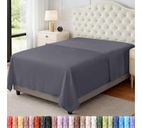 Utopia Bedding Drap Plat - Tissu en Microfibre brossée Douce - Drap de Dessus résistant au rétrécissement et à la décoloration, Facile d'entretien, 1 Drap Plat Uniquement (lit Simple XL, Gris)