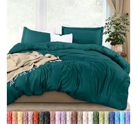 Utopia Bedding Duvet Cover Queen Size - 3 Piece with Zipper Closure - 1 Comforter Cover 90X90 inches & 2 Pillow Shams 20X26 inches (Teal) Comforter Not Included