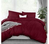 Utopia Bedding Duvet Cover Queen Size - 3 Piece with Zipper Closure - 1 Comforter Cover 90X90 inches & 2 Pillow Shams 20X26 inches (Burgundy) Comforter Not Included