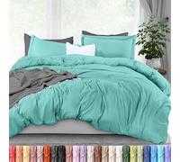 Utopia Bedding Duvet Cover Queen Size - 3 Piece with Zipper Closure - 1 Comforter Cover 90X90 inches & 2 Pillow Shams 20X26 inches (Spa Blue) Comforter Not Included