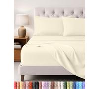 Utopia Bedding Ensemble de Drap 4 Pièces, 135x190cm, Ivoire