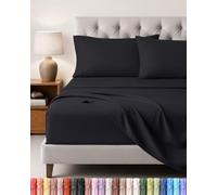 Utopia Bedding Ensemble de Drap 4 Pièces, 150x200cm, Noir