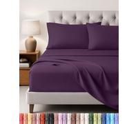 Utopia Bedding Ensemble de Drap 4 Pièces, 180x200cm, Pourpre