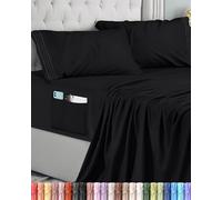 Utopia Bedding Ensemble de Drap 4 Pièces, Noir, 150x200 cm