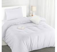 Utopia Bedding Housse de Couette 1 Personne 135x200 cm avec 1 Taie d'oreiller 50x75 cm (Blanc) - Parure de lit 1 Personne 135 x 200 cm - Ensembles de Housses de Couette en Microfibre brossée Douce