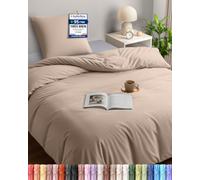 Utopia Bedding Housse de Couette 1 Personne 135x200 cm avec 1 Taie d'oreiller 80x80 cm (Beige) - Parure de lit 1 Personne 135 x 200 cm - Ensembles de Housses de Couette en Microfibre brossée Douce