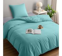 Utopia Bedding Housse de Couette 1 Personne 135x200 cm avec 1 Taie d'oreiller 80x80 cm (Bleu Spa) - Parure de lit 1 Personne 135 x 200 cm - Ensembles de Housses en Microfibre brossée Douce
