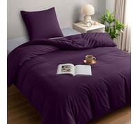 Utopia Bedding Housse de Couette 1 Personne 135x200 cm avec 1 Taie d'oreiller 80x80 cm (Pourpre) - Parure de lit 1 Personne 135 x 200 cm - Ensembles de Housses de Couette en Microfibre brossée Douce
