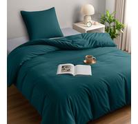 Utopia Bedding Housse de Couette 1 Personne 135x200 cm avec 1 Taie d'oreiller 80x80 cm (Sarcelle) - Parure de lit 1 Personne 135 x 200 cm - Ensembles de Housses de Couette en Microfibre brossée Douce