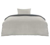 Utopia Bedding Housse de Couette 135x200 cm avec 1 Taie d'oreiller 50x75 cm (Gris Foncé/Gris Clair) - Parure de lit 135 x 200 cm - Ensembles de Housses de Couette en Microfibre brossée Douce