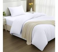 Utopia Bedding - Housse de Couette 135x200cm, Drap Housse 90x190cm et Taie d'oreiller 50x75cm - Microfibre brossée Polyester Douce (Blanc)