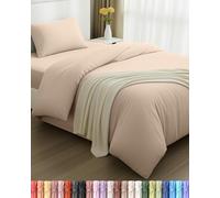 Utopia Bedding - Housse de Couette 135x200cm, Drap Housse 90x190cm et Taie d'oreiller 50x75cm - Microfibre brossée Polyester Douce (Beige)