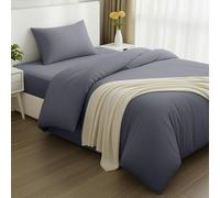Utopia Bedding - Housse de Couette 135x200cm, Drap Housse 90x190cm et Taie d'oreiller 50x75cm - Microfibre brossée Polyester Douce (Gris)