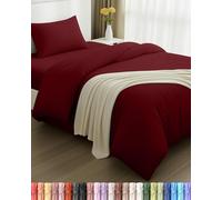 Utopia Bedding - Housse de Couette 135x200cm, Drap Housse 90x190cm et Taie d'oreiller 50x75cm - Microfibre brossée Polyester Douce (Bordeaux)