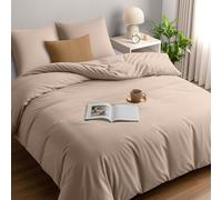 Utopia Bedding Housse de Couette 155x220 cm avec 2 Taies d'oreiller 80x80 cm (Beige)- Parure de Lit 155 x 220 cm - Ensembles de Housses de Couette en Microfibre brossée Douce