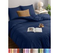 Utopia Bedding Housse de Couette 155x220 cm avec 2 Taies d'oreiller 80x80 cm (Marine) - Parure de Lit 155 x 220 cm - Ensembles de Housses de Couette en Microfibre brossée Douce