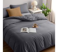 Utopia Bedding Housse de Couette 200x200 cm avec 2 Taies d'oreiller 50x75 cm (Gris)- Parure de Lit 200 x 200 cm - Ensembles de Housses de Couette en Microfibre brossée Douce
