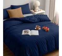 Utopia Bedding Housse de Couette 200x200 cm avec 2 Taies d'oreiller 50x75 cm (Marine) - Parure de Lit 200 x 200 cm - Ensembles de Housses de Couette en Microfibre brossée Douce