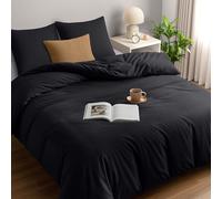 Utopia Bedding Housse de Couette 220x240 cm avec 2 Taies d'oreiller 65x65 cm (Noir) - Parure de lit 220 x 240 cm - Ensembles de Housses de Couette en Microfibre brossée Douce