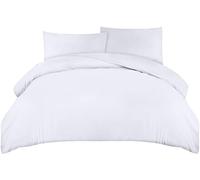 Utopia Bedding Housse de Couette 230x220 cm avec 2 Taies d'oreiller 50x75 cm (Blanc) - Parure de Lit 220 x 230 cm - Ensembles de Housses de Couette en Microfibre brossée Douce