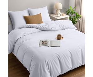 Utopia Bedding Housse de Couette 240x260 cm avec 2 Taies d'oreiller 65x65 cm (Blanc) - Parure de Lit 240 x 260 cm - Ensembles de Housses de Couette en Microfibre brossée Douce