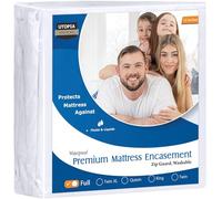 Utopia Bedding Housse de Matelas imperméable de qualité supérieure, Protection de Matelas à Fermeture éclair, 30,5 cm de Profondeur, Anti-acariens et Anti-acariens