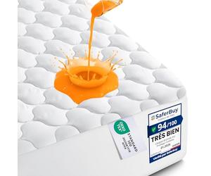 Utopia Bedding Imperméable Protège-Matelas matelassé 160 x 200 cm, protège-Matelas élastique pour Matelas de 30 cm d'épaisseur, sur-Matelas Blanc