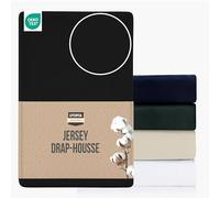 Utopia Bedding Jersey Drap-Housse, Noire, 160 x 200 cm - 25 cm de découpe pour Matelas épais, Drap de lit Poly-Coton