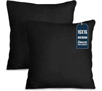 Utopia Bedding Lot de 2 Coussins décoratifs d'intérieur pour lit et canapé 40,6 x 40,6 cm, Noir