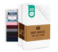 Utopia Bedding Lot de 2 Drap Housse - Blanc, 135 x 200 cm