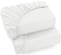 Utopia Bedding Lot de 2 Drap Housse - Blanc, 180 x 200 cm - Coupes de 35 cm pour Matelas épais - Microfibre brossée