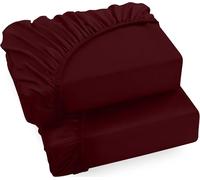 Utopia Bedding Lot de 2 Drap Housse - Bordeaux, 90 x 200 cm - Coupes de 35 cm pour Matelas épais - Microfibre brossée