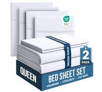 Utopia Bedding Lot de 2 draps de lit pour Grand lit, en Microfibre brossée, résistants au rétrécissement et à la décoloration, Facile d'entretien (Blanc)