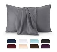 Utopia Bedding - Lot de 2 taies d'oreiller - 50 x 75 cm - Oeko-TEX - Microfibre brossée, 100% Polyester, avec Fermeture enveloppe (Oreiller Non Inclus), taie d'oreiller Seule - Gris