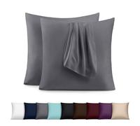 Utopia Bedding - Lot de 2 taies d'oreiller - 60 x 60 cm - Oeko-TEX - Microfibre brossée, 100% Polyester, avec Fermeture enveloppe (Oreiller Non Inclus), taie d'oreiller Seule - Gris