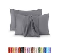 Utopia Bedding - Lot de 2 taies d'oreiller - 65 x 65 cm - Oeko-TEX - Microfibre brossée, 100% Polyester, avec Fermeture enveloppe (Oreiller Non Inclus), taie d'oreiller Seule - Gris