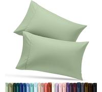 Utopia Bedding Lot de 2 taies d'oreiller Queen - Fermeture à Rabat - Tissu en Microfibre brossée Douce - Housses résistantes au rétrécissement et à la décoloration, 50,8 x 76,2 cm (Grand lit, Sauge)